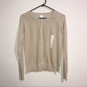 Cat & Jack | Gold Shimmer Long Sleeve Cardigan